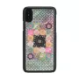 Smartphone case iKins for iPhone XS / XS S — Flower Garden design, black