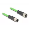 Network Cable DeLOCK M12 Cable D-coded 4 pin male to female PUR (TPU) 1 m