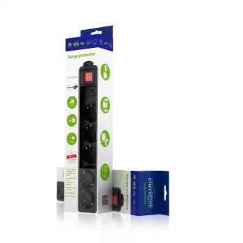 Surge Protector Gembird SPG5-C-10 Black 5 AC Outlets 250V 3m