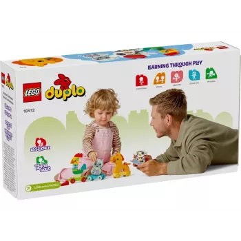 Construction toy LEGO DUPLO Animal Train 10412 — 19 pieces, for ages 1.5+, 170×60×430 mm