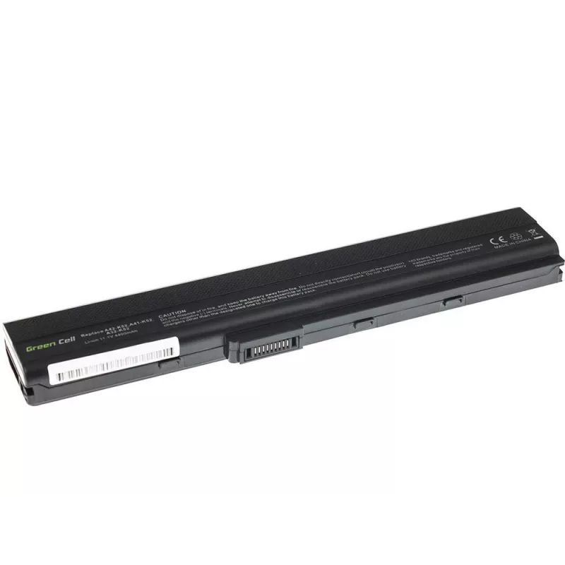 Battery Green Cell AS02 for ASUS K52 series — Li‑Ion 4400 mAh, 11.1 V, 6 cells, black