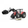 Toy tractor BRUDER Massey Ferguson 7624 with frontloader, red, for ages 3+