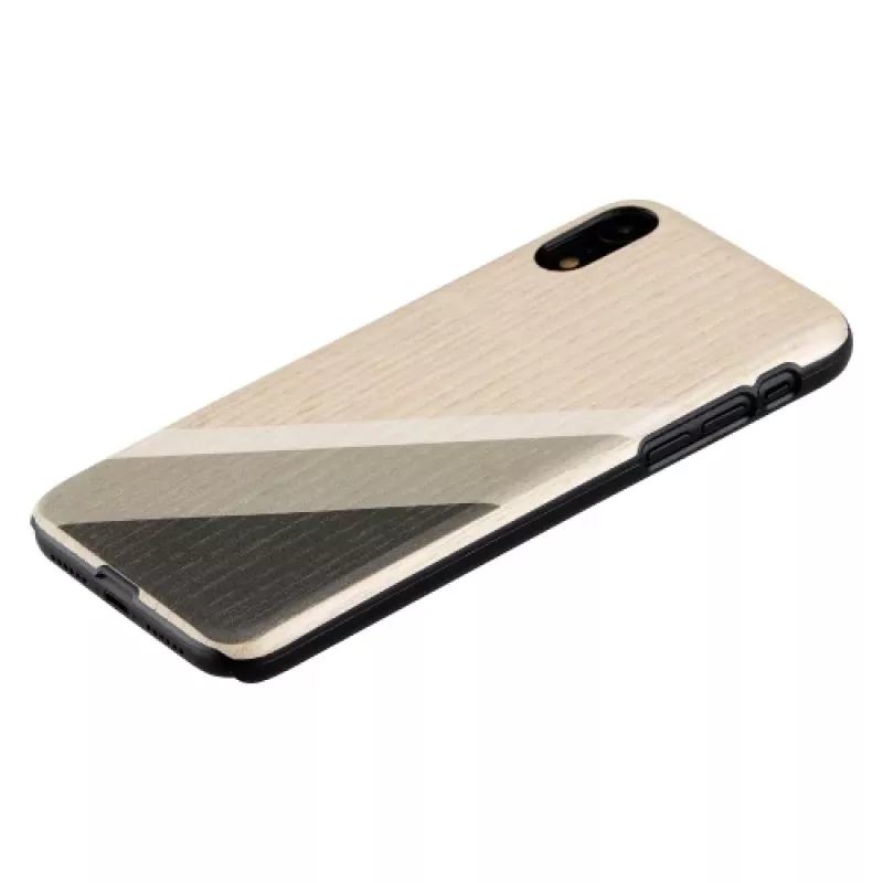Phone case man and wood for iPhone XR gray suit black — protective cover