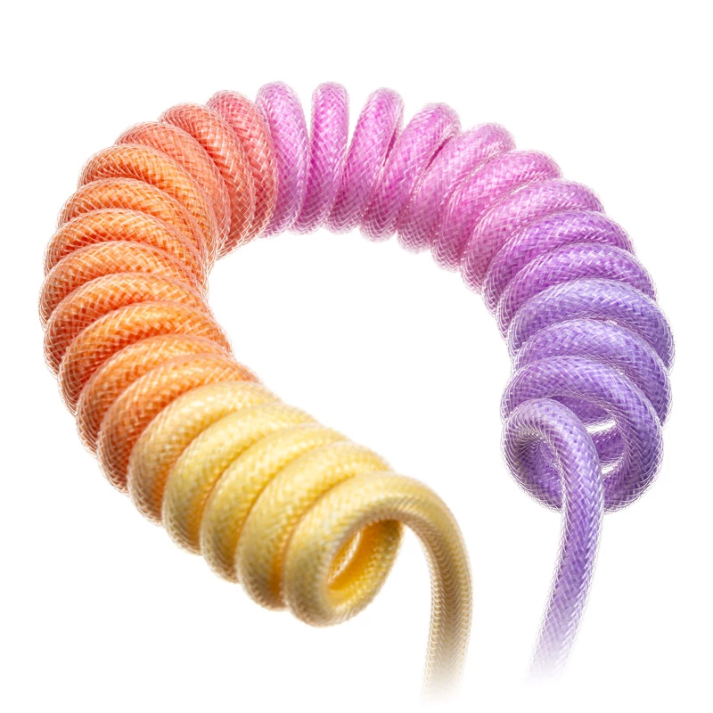 Ducky Premicord Afterglow Coiled Cable, USB Type-C to Type-A - 1.8m