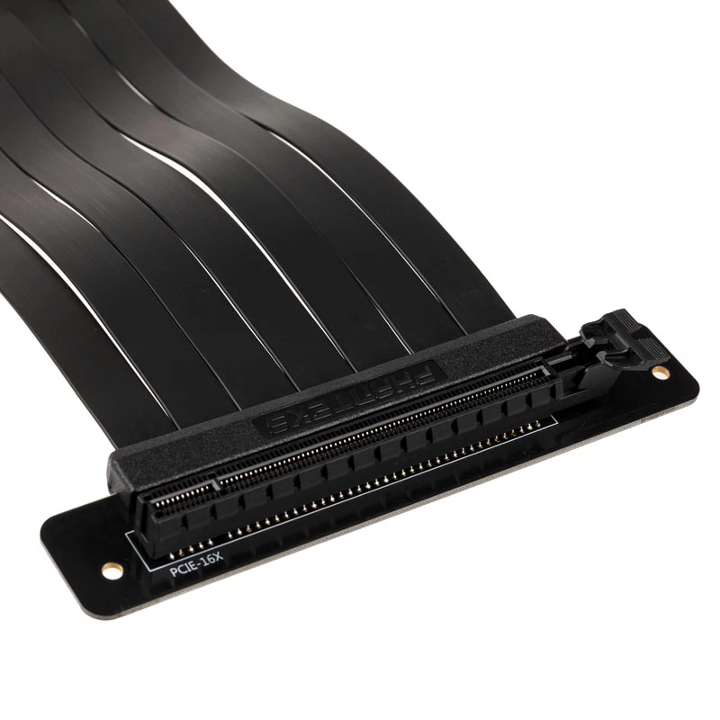 PHANTEKS PCIe x16 Riser Ribbon Cable, 90 degrees, 22cm - black