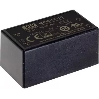 Power adapter MEAN WELL MPM-10-24, 10 W, input 80–264 V, output 24 V, RoHS