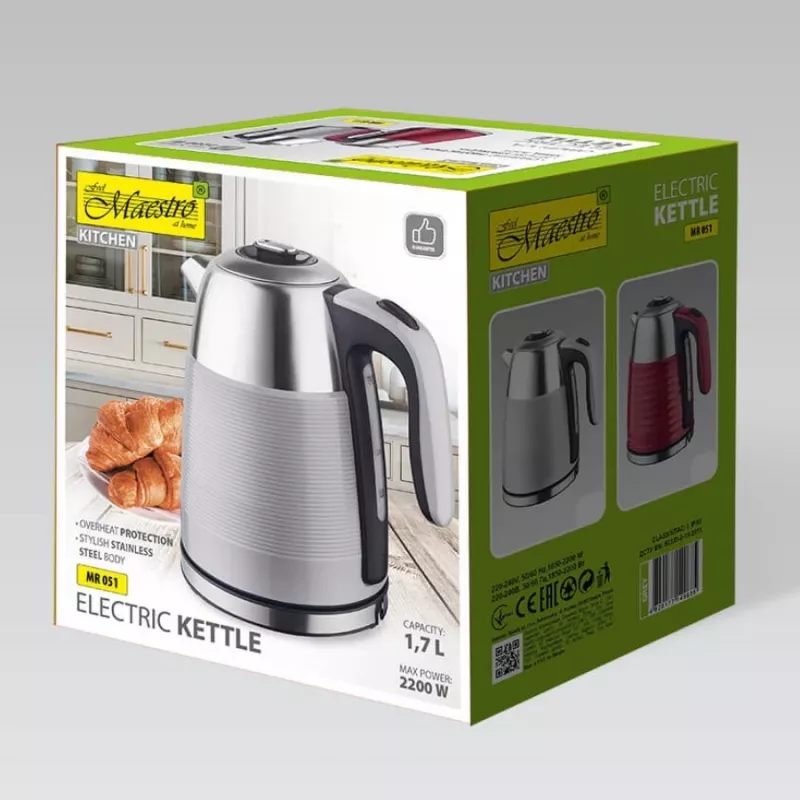 Electric kettle MAESTRO 1.7L 2200W Red