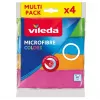 Microfibre cleaning cloth VILEDA 4 pcs, orange, 380×360 mm, Polyester 80% / Polyamide 20%, machine washable