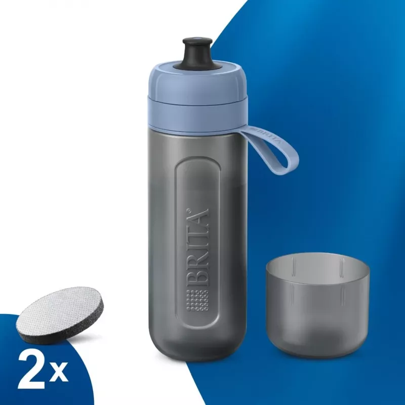 BRITA Active Water Filter Bottle 600 ml Pastel Blue with Filters