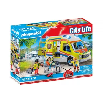 Playmobil 71202 City Life Ambulance with Lights and Sound Toy Playset Suitable for Ages 4+ Single