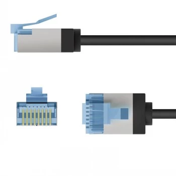 Goobay Ultra-Flexible CAT 6A Patch Cable slim U/FTP black - extra-short plug (74316)