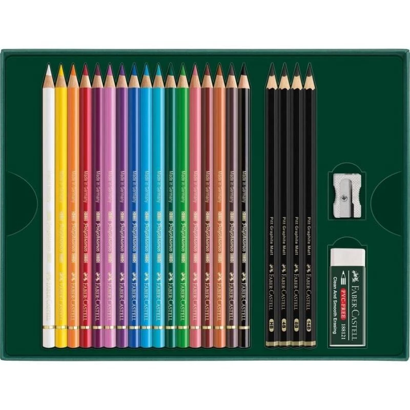 Oil-based pencil Faber-Castell Polychromos & Pitt Graphite Matt Set 21 pc Multicolour