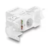 Keystone module DELOCK RJ45 to LSA Cat.6 UTP tool-free with dust cover, flat, 16×31.8×19.4 mm, white/black