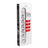 Power strip MACLEAN MCE395 W — 5 sockets, 3× USB A, 110–240 V AC, 2.1 A USB, max 2500 W, white, 1.5 m cable