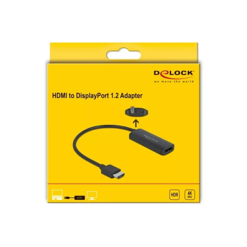 Adapter HDMI-A male to DisplayPort female 4K 60 Hz DeLOCK 63206