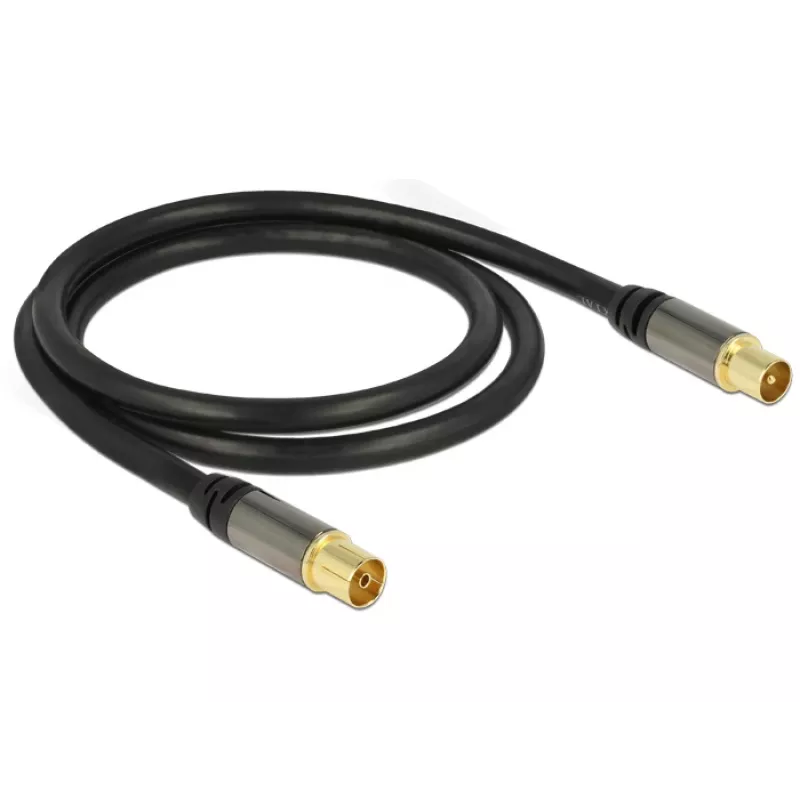 Coaxial Cable RG-6/U DeLOCK 88922 1 m IEC Black
