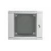 Lanberg WF02-6609-10S 19 inch 9U Wall-Mounted Double-Section Rack Cabinet, 600x600 mm, Grey, 60 kg Load, Tempered Glass Door