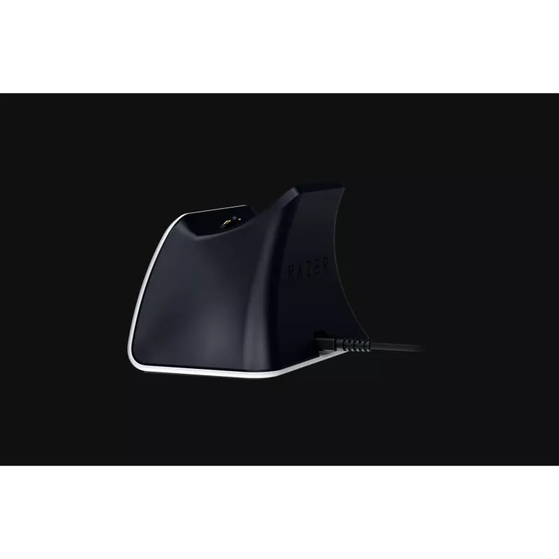 Charging stand Razer RC21-01900100-R3U1 for PlayStation 5 controllers — white, charges one controller, includes USB-C to USB-A cable