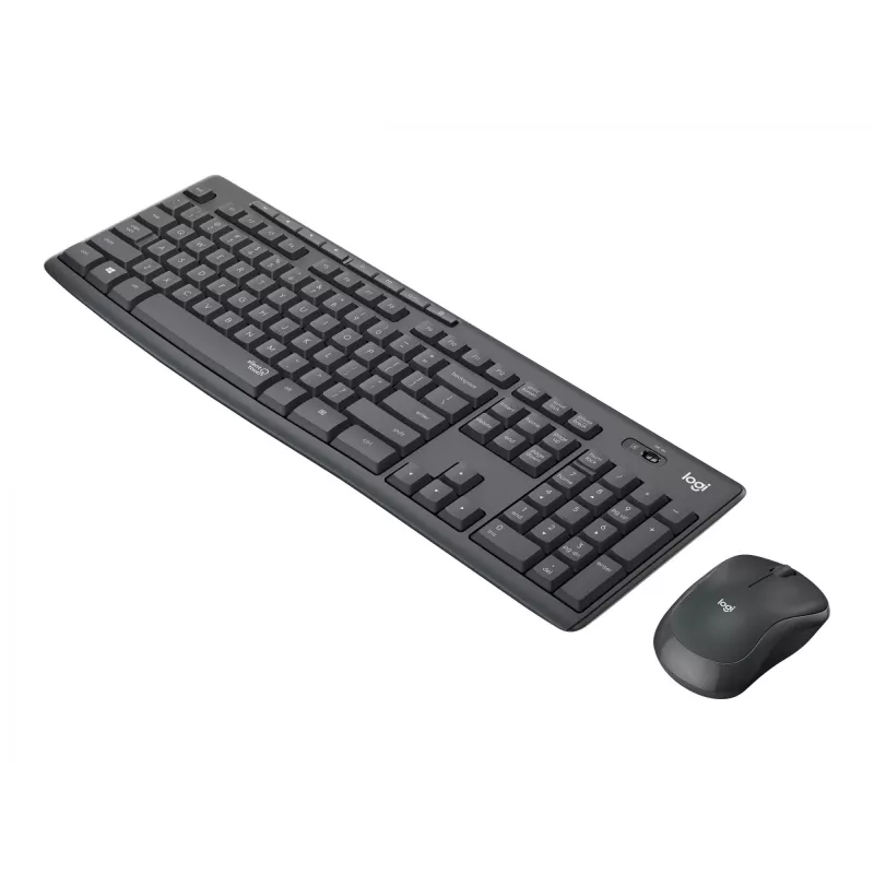 Logitech MK295 Silent - Keyboard-and-Mouse-Set - Wireless - 2.4 GHz - Graphite - Ungarisches Layout