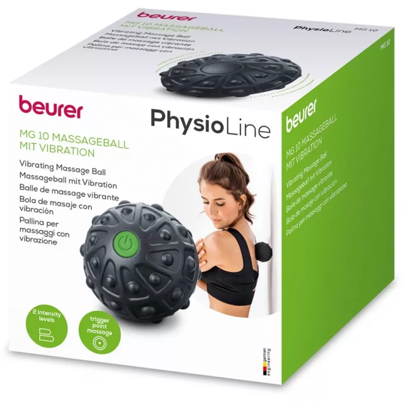 Massage ball Beurer MG 10 — vibration massage ball, Ø 75 mm, universal use, black/green