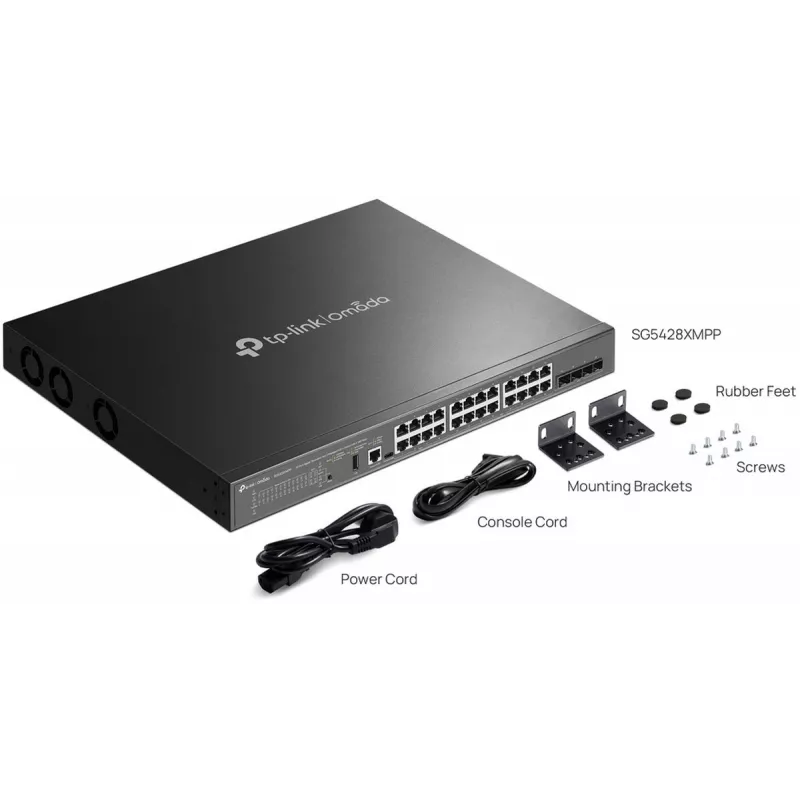 TP-Link SG5428XMPP network switch Managed L3 Gigabit Ethernet (10/100/1000) Power over Ethernet (PoE) Black