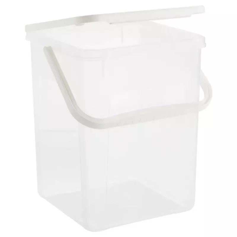 Plastic detergent container Rotho Basic 9 L model 1770101100RP, white, lid, hanger hole
