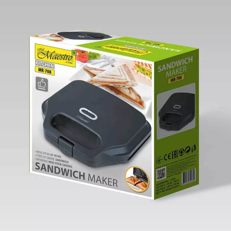 Panini press Maestro MR-708 750W — countertop sandwich toaster