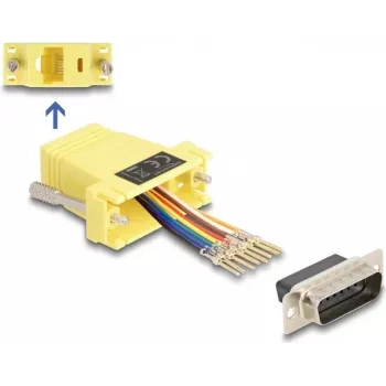 DeLOCK D-Sub 15 pin female to RJ45 female Assembly Kit yellow VGA RJ-45