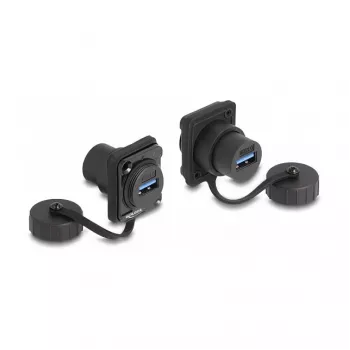 DeLOCK D-Type Module USB 3.2 Gen 1 Type-A female to Type-A female IP67