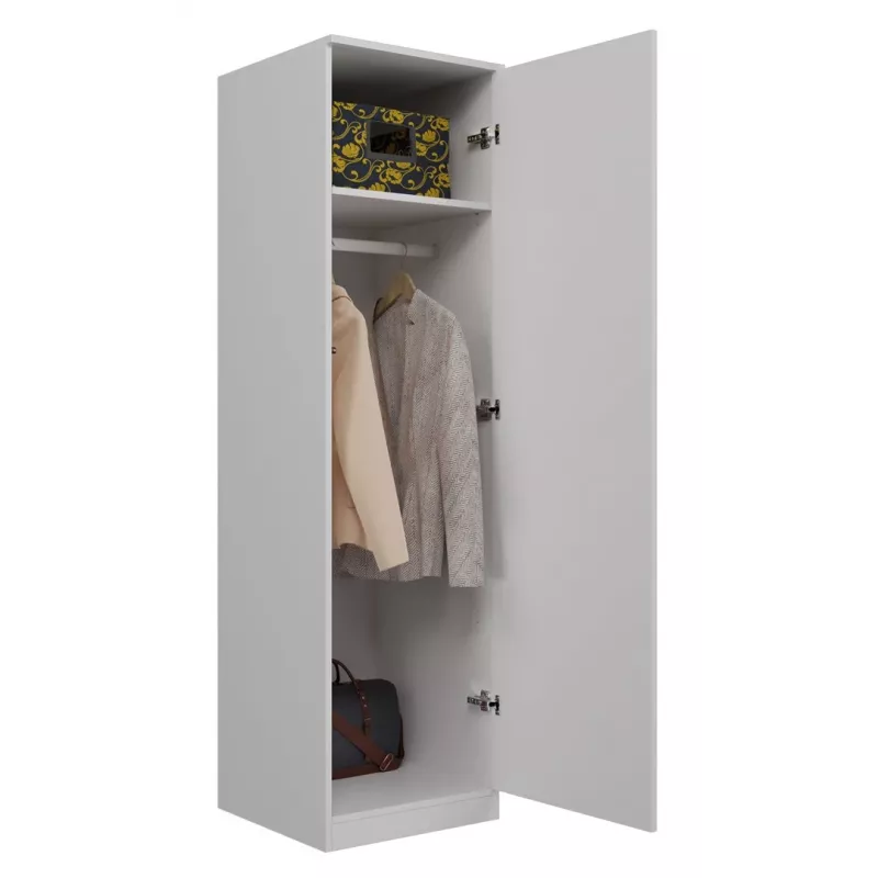Wardrobe Top e Shop SD-50 BI with 5 shelves, 1 door, white frame