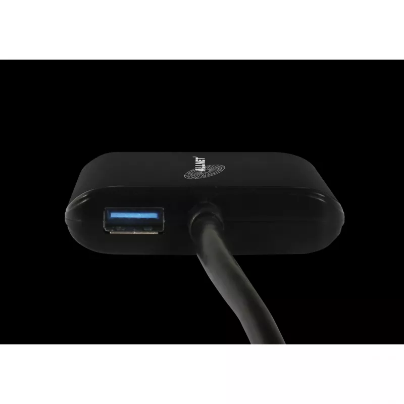 USB 3.0 network adapter ALLNET ALL-NC-2G-102-USB-A with 2x Gigabit Ethernet and 1x USB hub