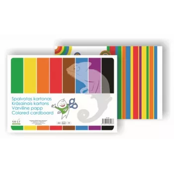Cardboard SMLT, A4, 190 g, color, 8 sheets, single-sided