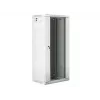 Lanberg WF01-6427-10S 27U 19 inch Wall-Mount Rack Cabinet 600x450mm, Tempered Glass Door, IP20, 60kg Load, White RAL9003, Flat-Pack
