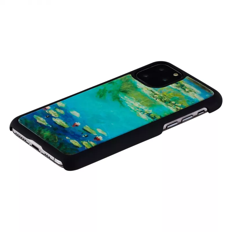 Smartphone case iKins for iPhone 11 Pro — water lilies design, black