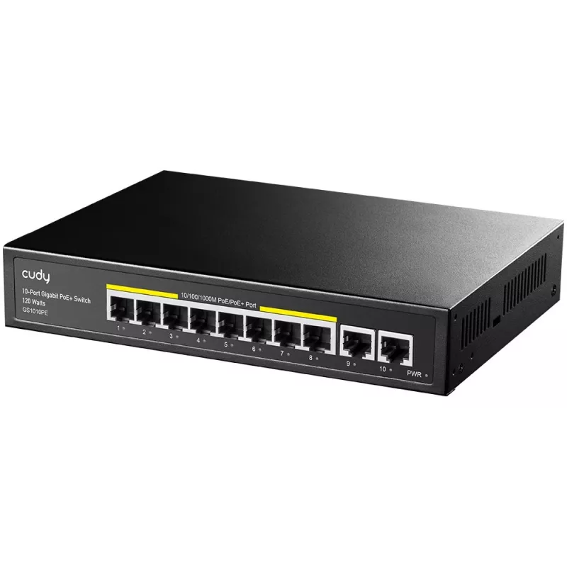 Cudy GS1010PE network switch Gigabit Ethernet 10 ports PoE Black