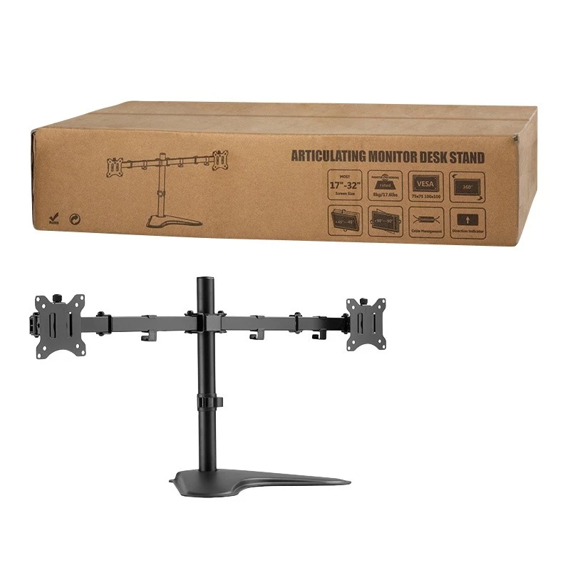 Monitor mount LOGILINK BP0099 for 2 displays, up to 81.3 cm (32 inch), VESA 75x75–100x100, max 8 kg, black