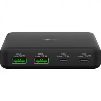 GOOBAY multiport USB-C PD GaN desktop charger 65 W, black