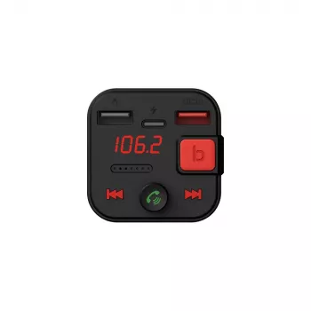 SAVIO FM transmitter, Bluetooth 5.3, QC 3.0 charger, LED display, Bass Boost, TR-15, black
