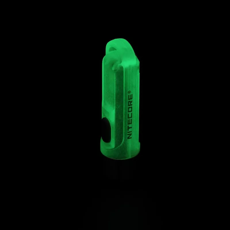 Keychain flashlight Nitecore TIKI GITD Grey — USB rechargeable, 1 lm, 55 mm, 12 g, IP66