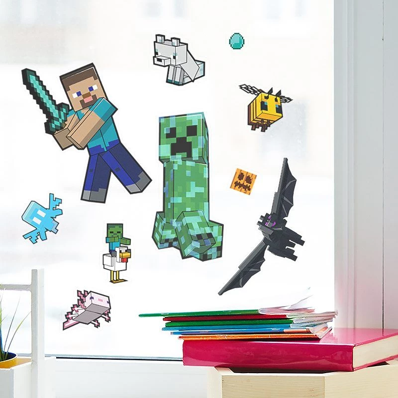 Window Cling Decals Paladone Minecraft PP13105MCF – reusable decorative stickers for windows and smooth surfaces