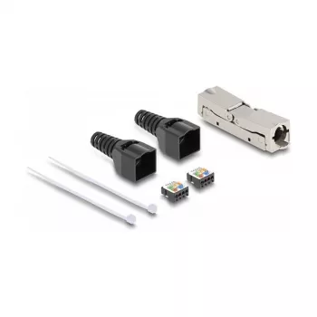 DeLOCK RJ45 Coupler LSA to LSA Cat.6A toolfree Black
