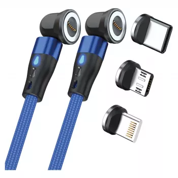 USB cable RealPower MagneticCharge2 1m Blue fast charging data transfer