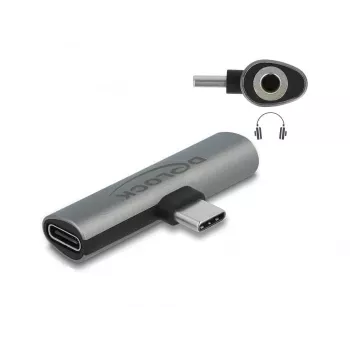 DeLOCK 64186 cable gender changer USB Type-C USB Type-C + 3.5mm Grey