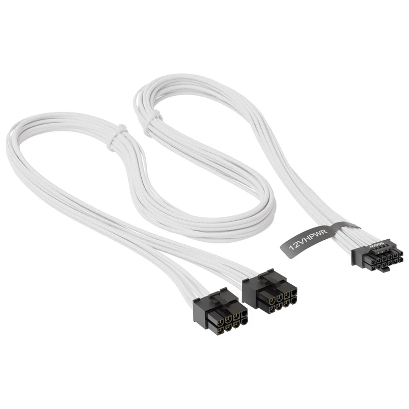 Seasonic 12VHPWR PCIe Adapter Cable - (White, 0,75 Meter)(SS2X8P-12VHPWR-600/WHITE)
