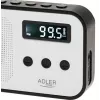 Portable digital radio Adler AD 1907 — AM/FM, digital tuner, alarm, USB-C, 600 mAh battery, LCD, 20 presets, telescopic antenna