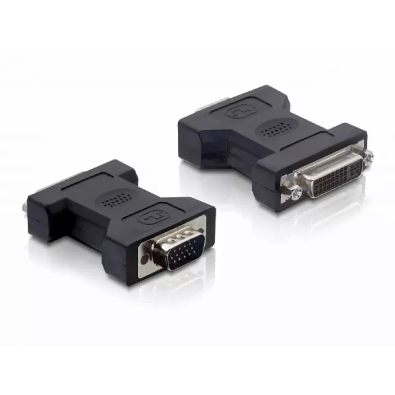 Delock - VGA-Adapter - DVI-I (W) to HD-15 (VGA) (M) - Thumbscrews (65017)