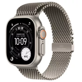Smartwatch Apple Watch Ultra 3 GPS + Cellular 49mm Natural Titanium Case with Natural Titanium Milanese Loop — 64GB, OLED, 422×514, Waterproof 100m, Large