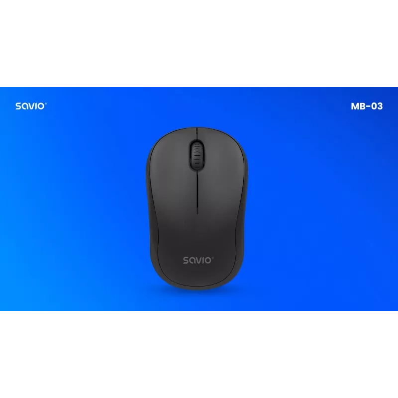 Wireless mouse SAVIO MB-03, Bluetooth interface, 1000 DPI, battery AA, 99×60×39 mm, 51 g, receiver included