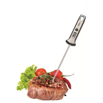Digital food thermometer GEFU 21820, stainless steel probe, -45 to 200 °C, 10 s response, black