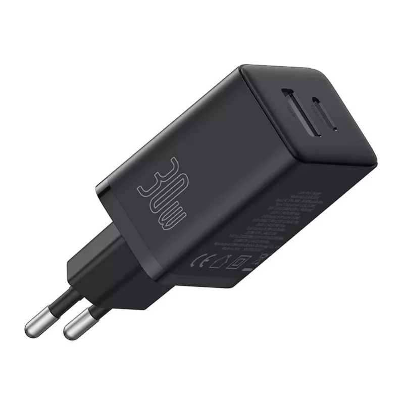 Baseus P10111404113-00 Cube USB-C / USB-A 30W mains charger Black
